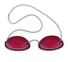 Schutzbrille rot mit Gummizug